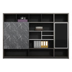 black marble modern l shaped executive desk kaguyasuLBZ 2135 main images 6
