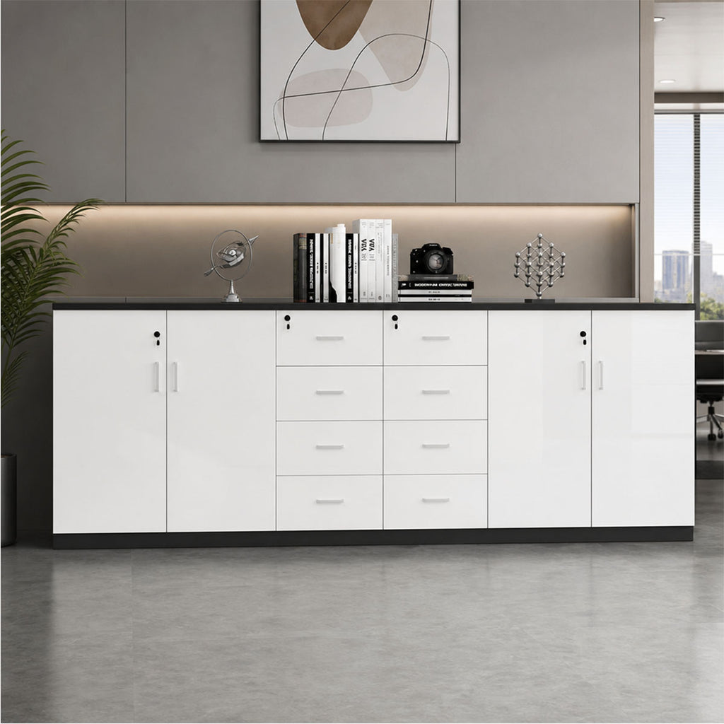 chic sideboard cabinet lockable bookcase kaguyasuCWG C077 main images 1