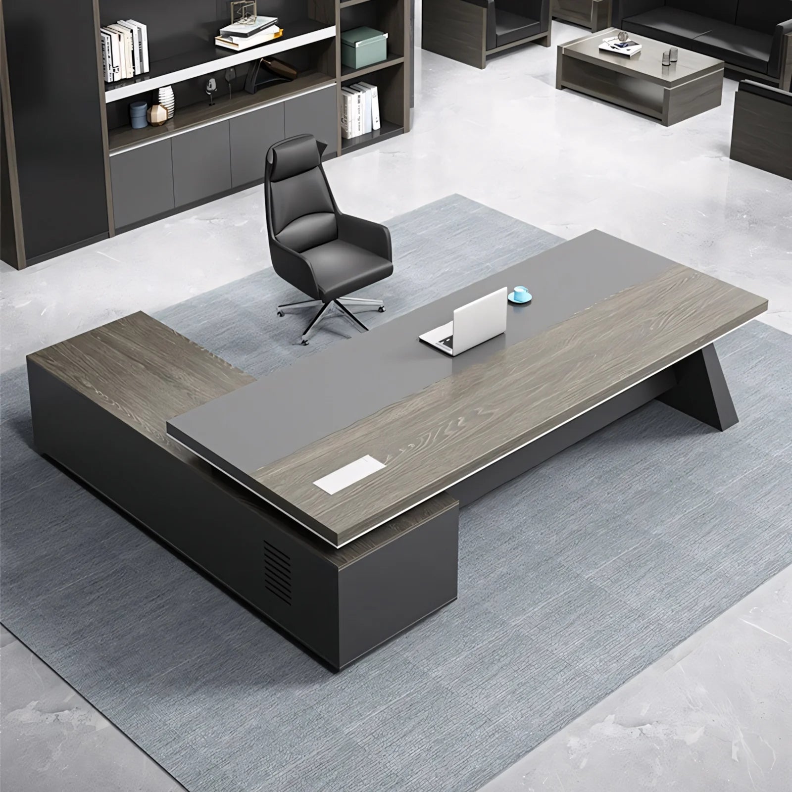 executive desk real wood l shaped office desk kaguyasuLBZ 1065 main images 4