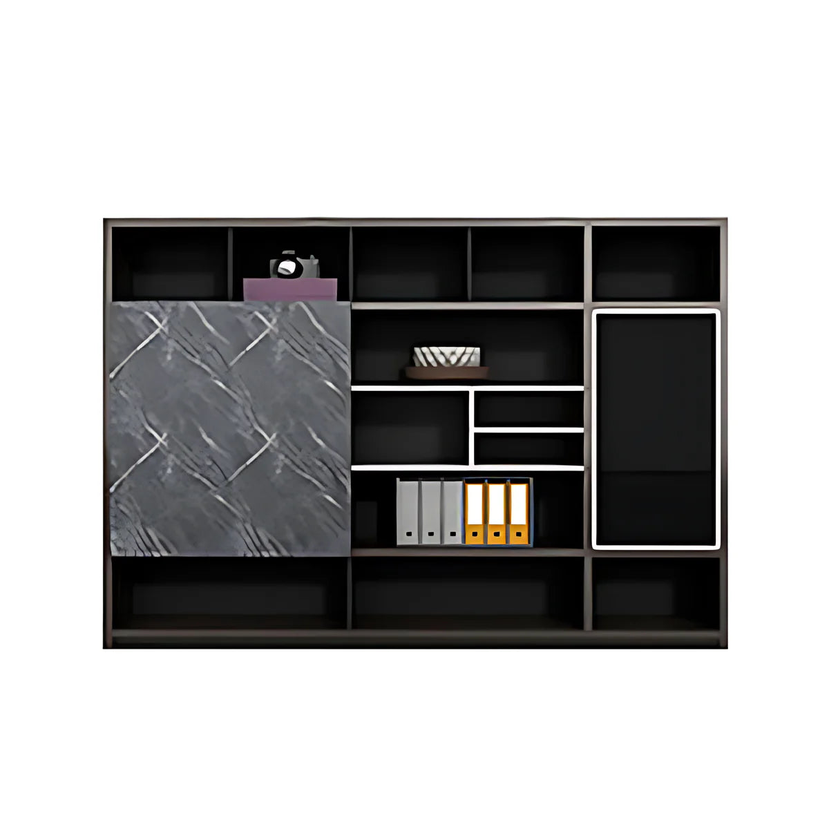 l shaped executive desk dark wood desk with storage kaguyasuLBZ 701 main images 13
