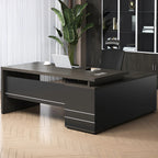 l shaped executive desk fluted wood office desk kaguyasuLBZ M080 main images 6