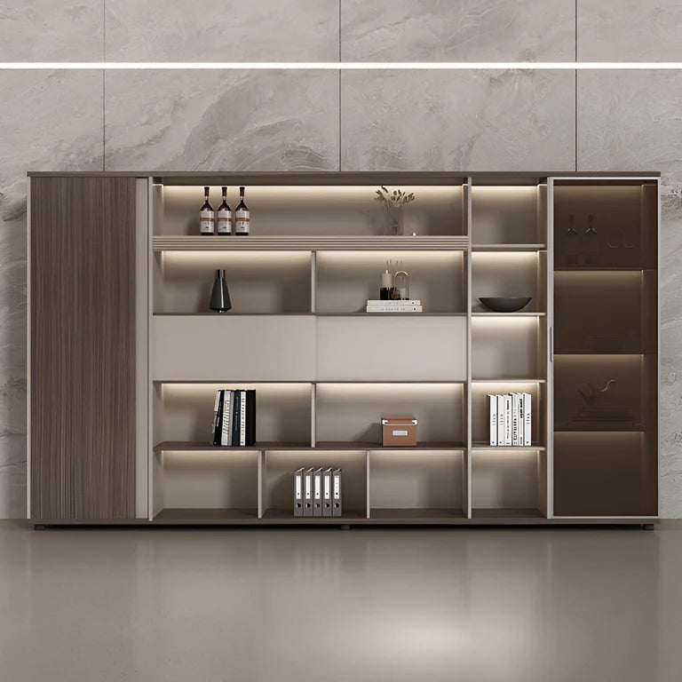 large brown bookcase cabinets and display cabinets kaguyasuLBG K005 main images 1 Hauptbild