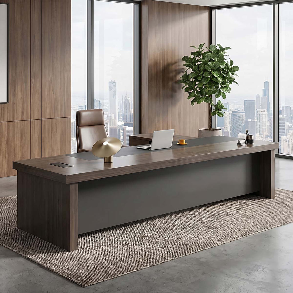 luxury desk l shaped executive desk with storage drawers kaguyasuLBZ 2147 main images 1
