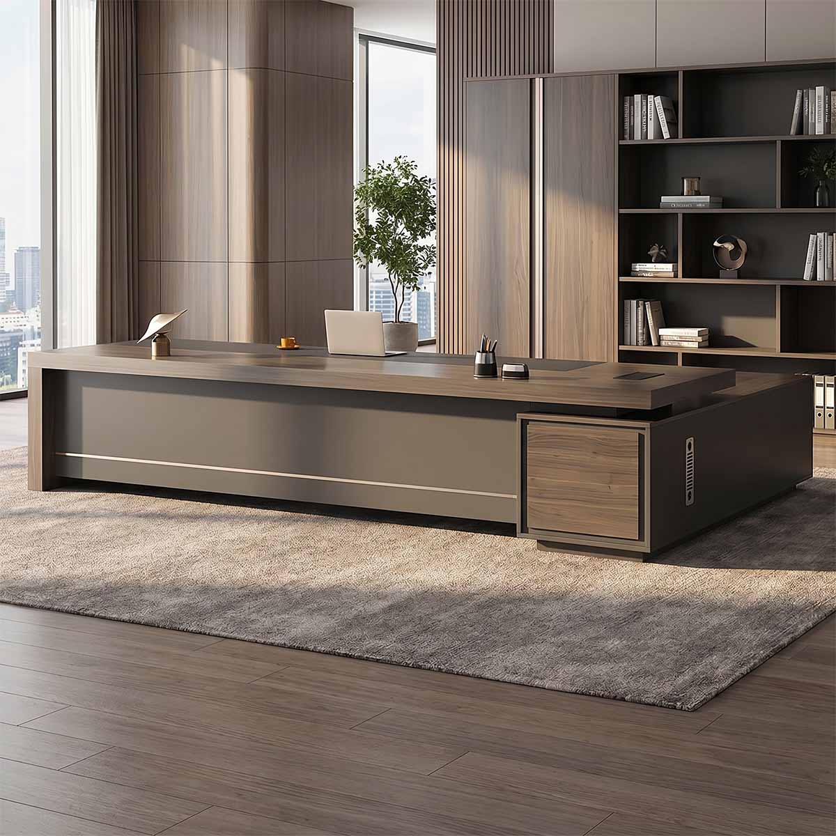 luxury desk l shaped executive desk with storage drawers kaguyasuLBZ 2147 main images 2