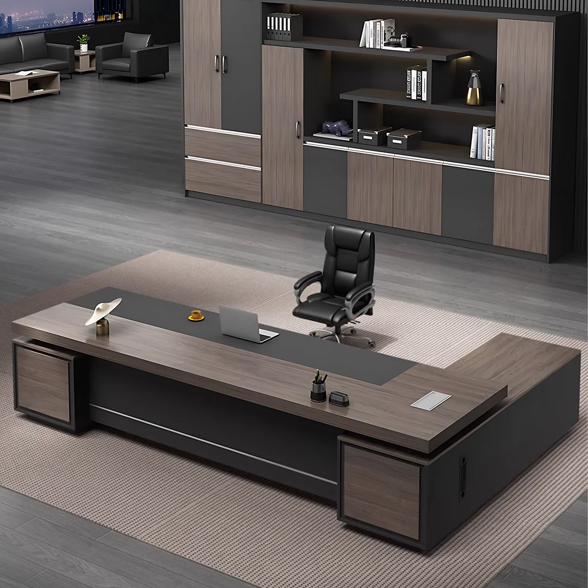 luxury desk l shaped executive desk with storage drawers kaguyasuLBZ 2147 main images 27 Main image