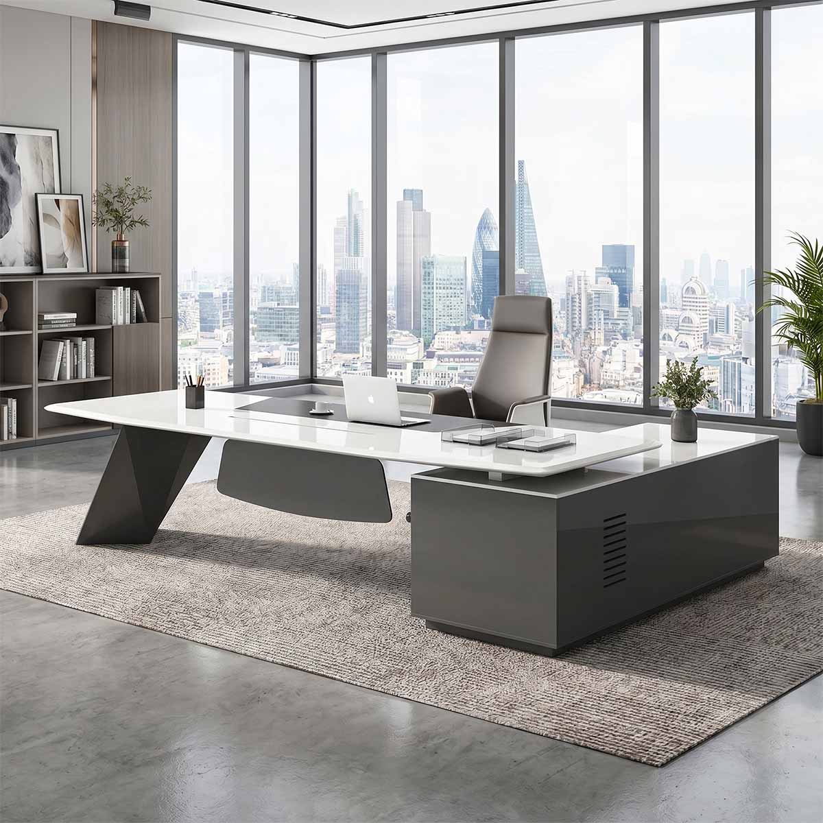 luxury executive desk high gloss l shaped desk kaguyasuLBZ 2150 main images Main image