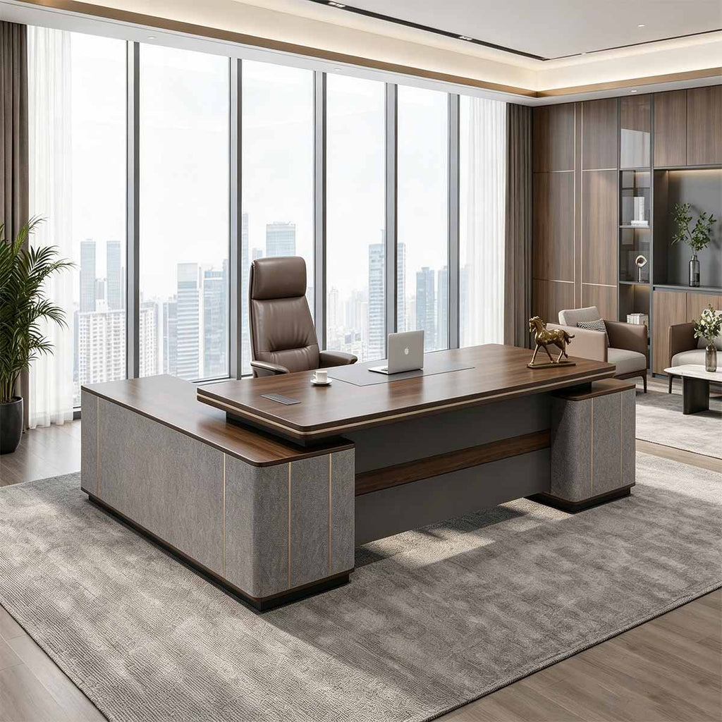 luxury executive office desk corner desk with storage kaguyasuLBZ 10143 main images 1