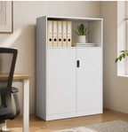 minimalist bookshelf unit white steel cupboard display kaguyasuCWG C080 main images 2