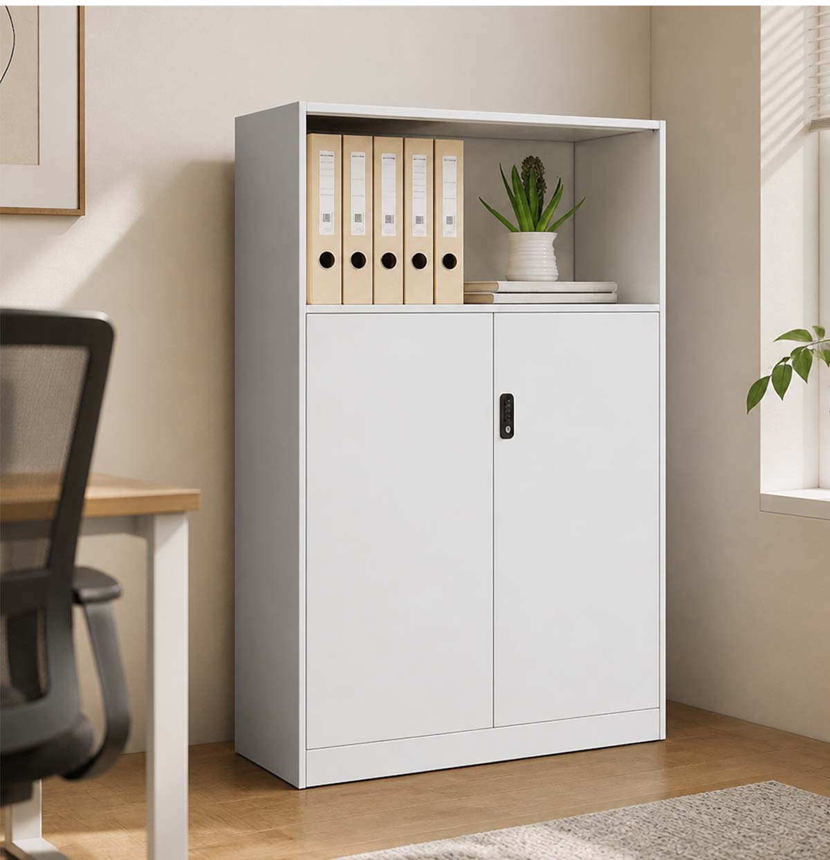 minimalist bookshelf unit white steel cupboard display kaguyasuCWG C080 main images 2