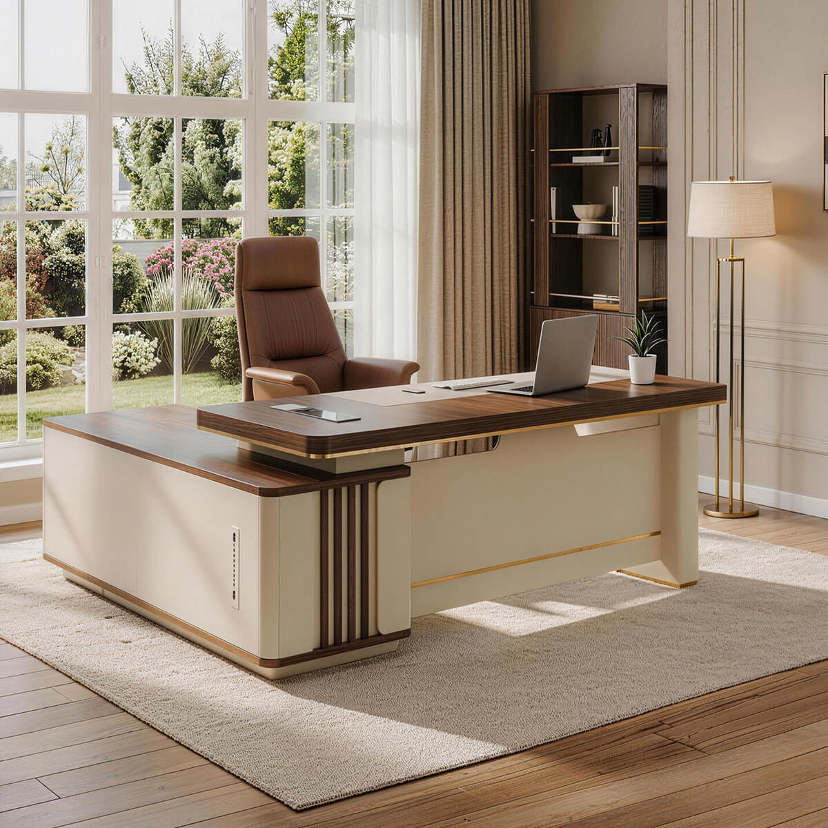 minimalist corner desk executive desk with lock kaguyasuLBZ 7214 main images Hauptbild