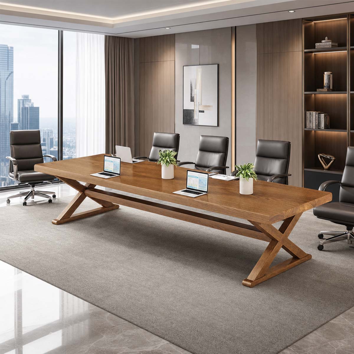 natural wood office table large heavy duty computer deskHYZ 103 main images 1