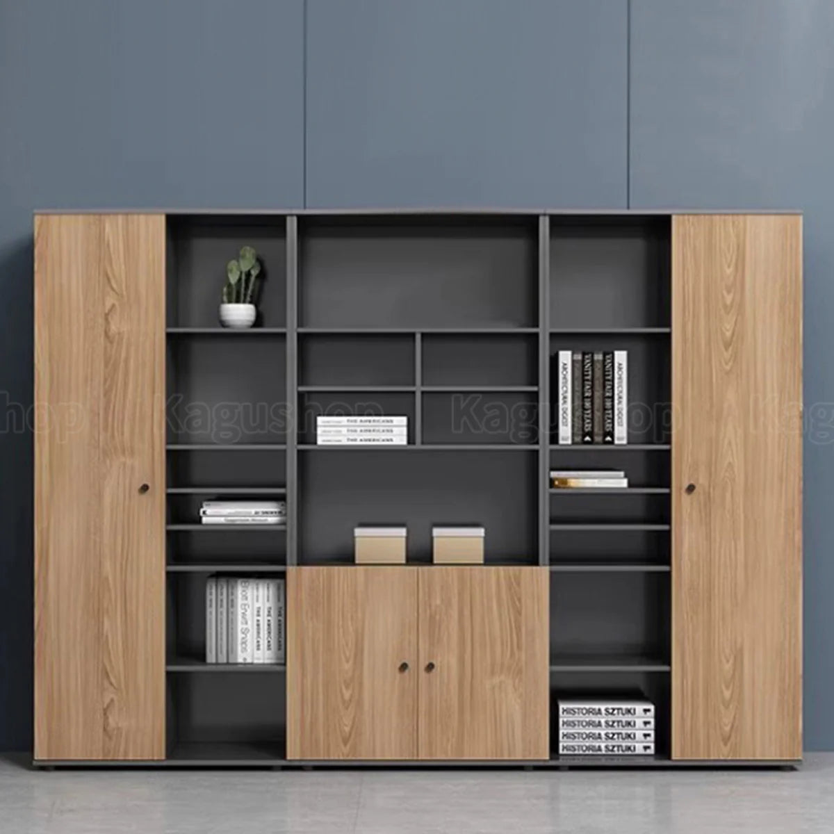 premium executive bookcase oak display cabinet design kaguyasuCWG S056 main images 1