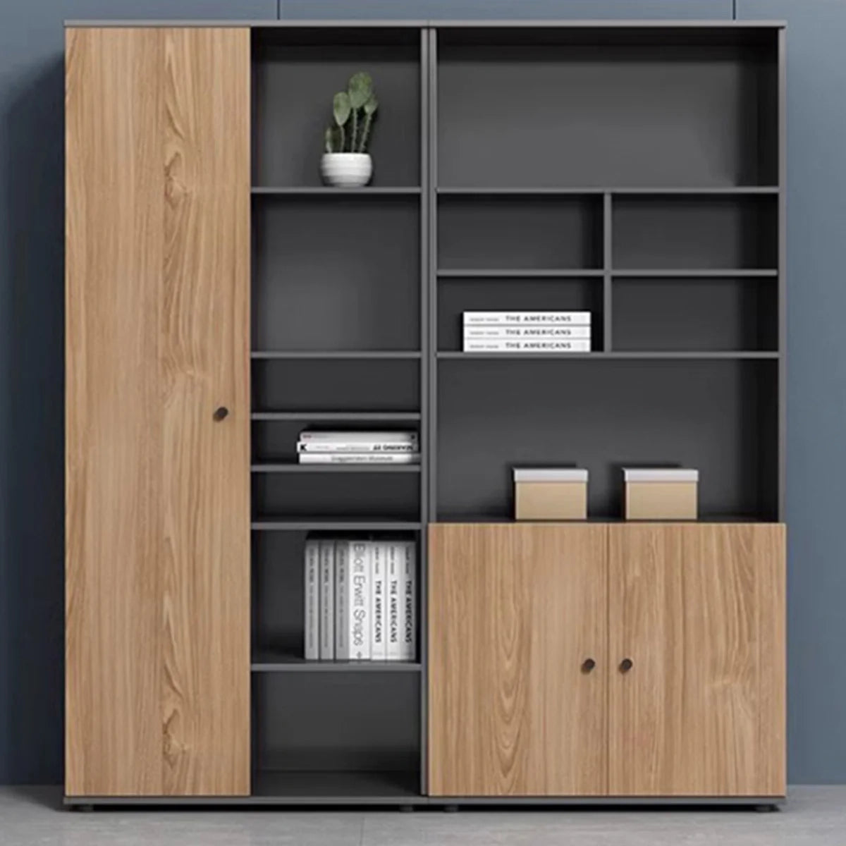 premium executive bookcase oak display cabinet design kaguyasuCWG S056 main images 6 Main image