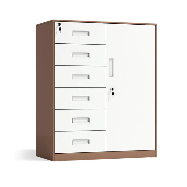 Sleek Steel Drawer Pedestal | Cube With Storage & Bookcase | Kaguyasu Secondary image