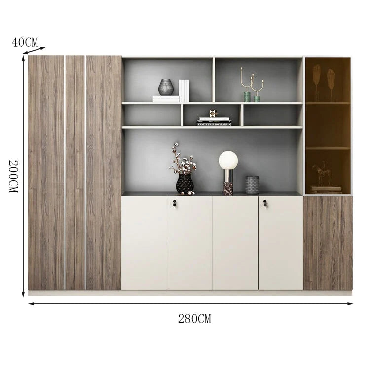 walnut executive bookcase professional cupboard display kaguyasuLBG K008 main images 5