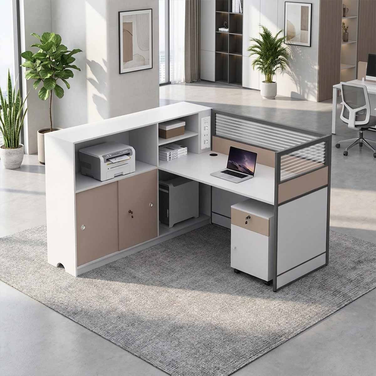 white desk with drawers white l shaped desk kaguyasuBGZ M002 main images 1 Hauptbild