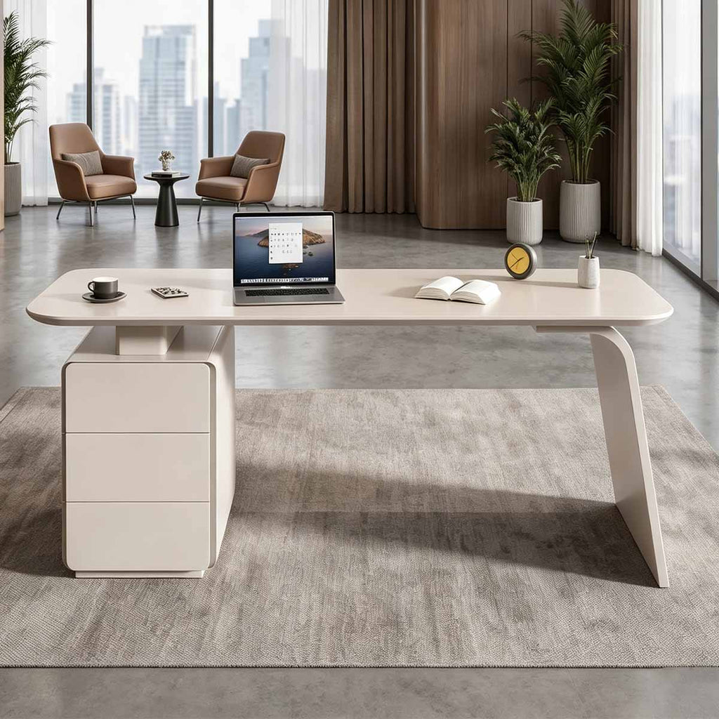 white office desk corner desk with storage kaguyasuLBZ 7212 main images 1